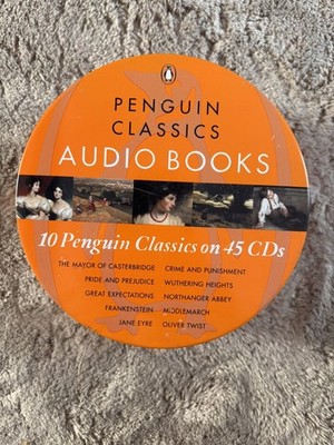 10 PENGUIN CLASSICS Audio Books on 45 CDs Metal Case Jane Austen Dickens Brontes