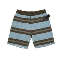 Oakley Marlin RC 20" Boardshorts Mens Medium Blue Striped Swim Trunks Quick Dry