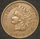 1908 Indian Head Cent - Circulated BN - Good Set Filler
