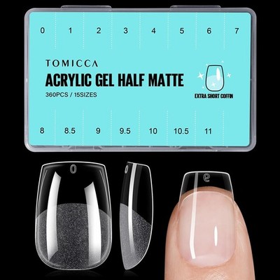 Falsche Nagelspitzen Coffin Nageltips 360 Stück Ultra Kurze Ballerina Nägel