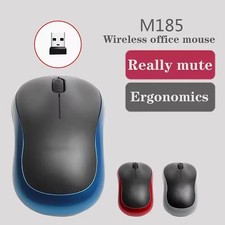 Logitech M185 Wireless Optical Mouse + USB Receiver Fit Compact PC Laptop Mouse