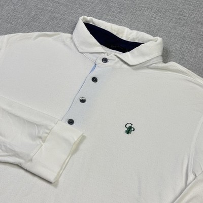 Greyson Calusa Pines Golf Club Long Sleeve Polo Shirt Mens XL White Performance