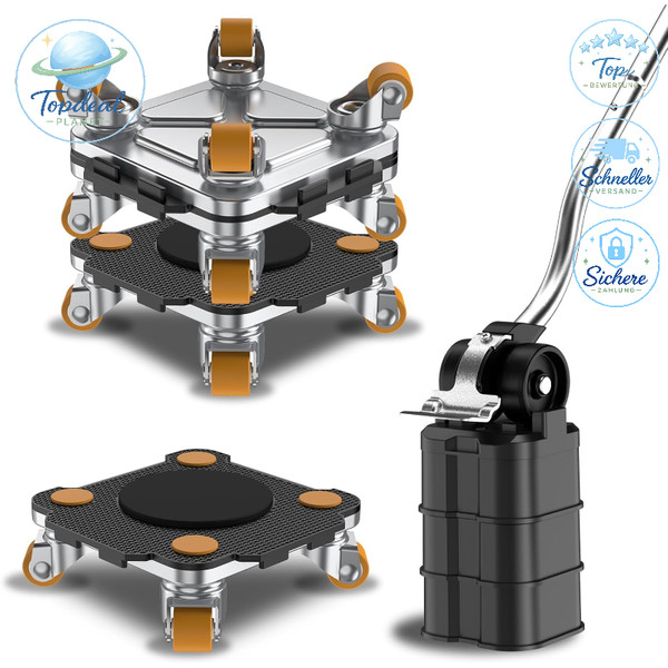 MöBel Transportroller 360° Drehbar Max. 400 Kg Mit MöBelheber Schwarz-image