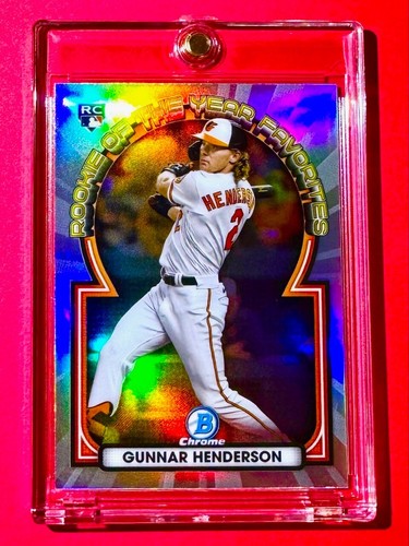 Gunnar Henderson MINT SILVER REFRACTOR ROOKIE CARD BOWMAN CHROME INVESTMENT RC - Picture 7 of 9