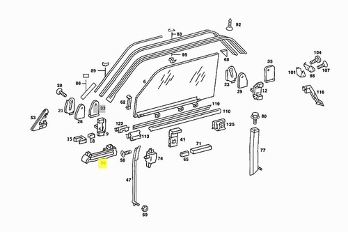 Mercedes Corner Glass Seal Left Window New OEM W123 Coupe - Picture 4 of 4
