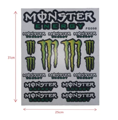 Monster Energy Stickers - Waterproof, Weatherproof and Durable - Universal Use
