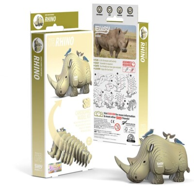#ad Rhino 3D Cardboard Model Kit Eugy New $17.99