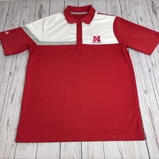 University of Nebraska Cornhuskers Golf Polo Shirt Mens Medium Red Embroidered