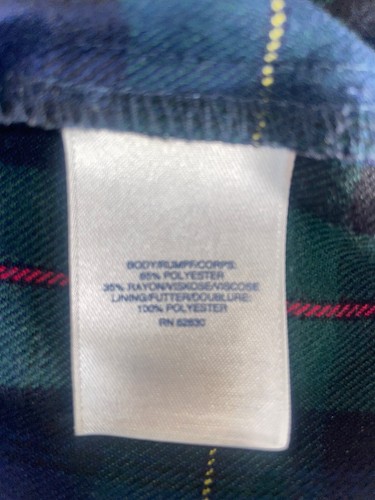 Lands End School Uniform Girls Plaid Jumper Top of The Knee Navy Green Size 16 - Picture 8 of 8