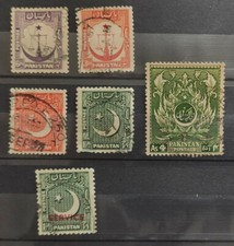 Pakistán 1948, 1951 definitivos 6 sellos usados