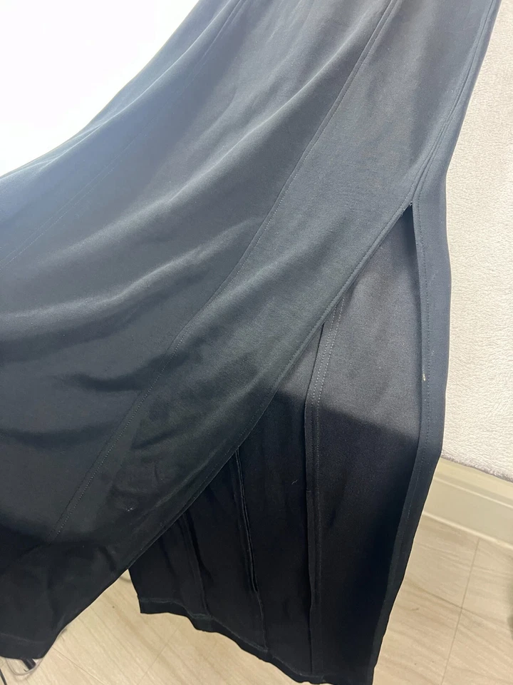 Vestido de Noche Formal Vintage Años 90 TADASHI Shoji M Negro Maxi Abertura Bodycon Foto 3 de 4