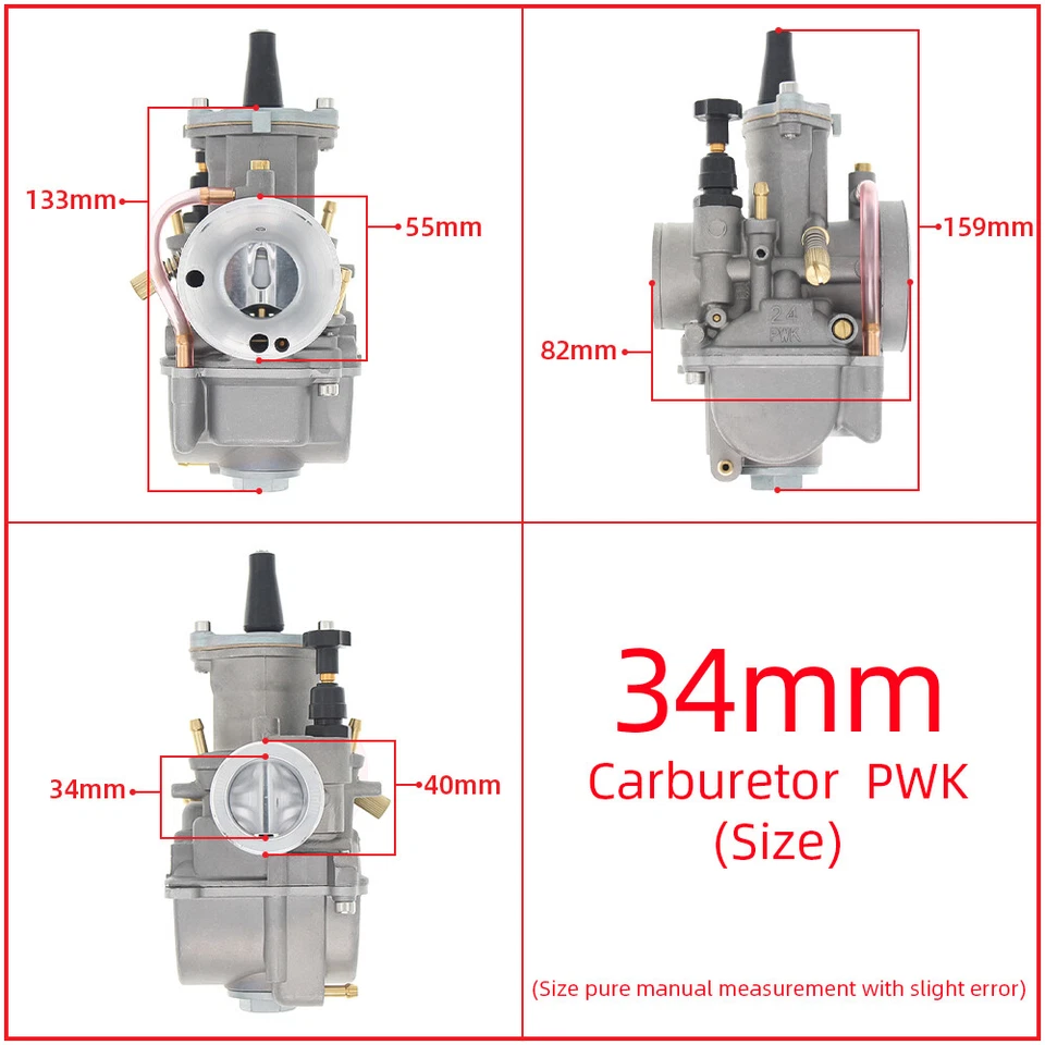 34mm Carburetor for PWK 250-300cc Keihin KOSO OKO Dirt Pit Bike ATV Go Kart Q - Изображение 4 из 4