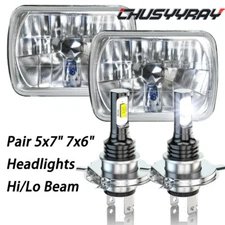Pair 5x7" 7x6" headlights Lamp Sealed Hi/Lo  FIT Nissan Pickup Hardbody D21 NX