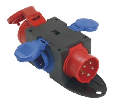CEE Kompakt Verteiler 9430402 Eingang 16A 400V 5 polig auf 2 x Schuko und CEE