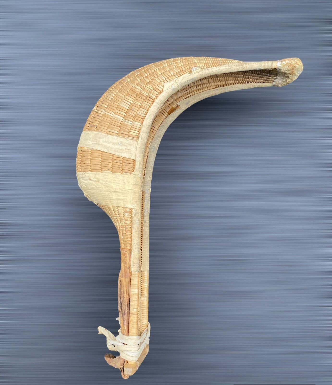 Vtg Jai Alai Cesta Wicker Rattan Basket Scoop Leather Glove Sport Decor