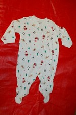 Baby Boys Girls MY FIRST CHRISTMAS Footed Sleeper Pajamas SANTA Reindeer 6-9 MO
