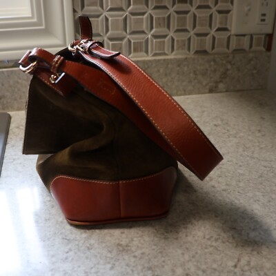 Dooney & Bourke Olive Suede Large Sac Women Handbags | eBay