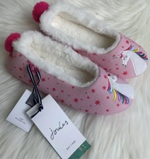 Joules Girls Dreama Caracther -slippers Pink Unicorni Stars Size 4-5
