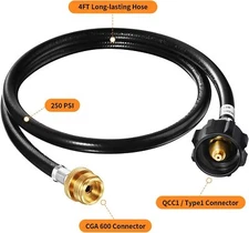 4-15FT  Propane Adapter Hose 1Lb to 20Lb Connection for Weber Blackstone Coleman