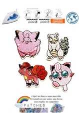 lotto 4x Pokémon patch pink toppa termoadesiva iron on Jigglypuff Slowbro Vulpix