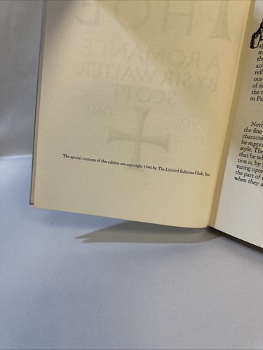 Sir Walter Scott / Ivanhoe / Limited Editions Club / Signed by Allen Lewis; 1940 - Picture 4 of 6