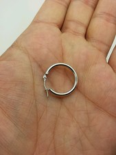 14k White Gold High Polish Tube Hoop Earrings 2mm x 20mm