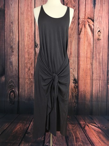 we the free gray brown tie wrap waist tank casual dress size m