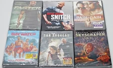 6x Dwayne "The Rock" Johnson Movie Lot | Snitch, Faster, Bay Watch.. | DVD | New
