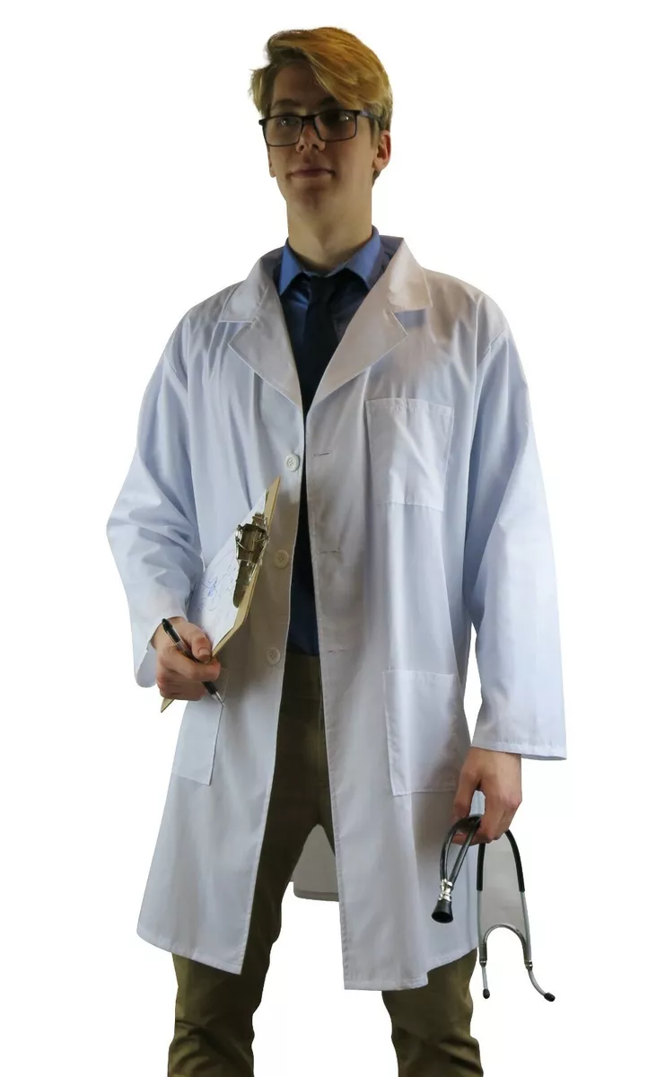 White lab coat fancy dress top
