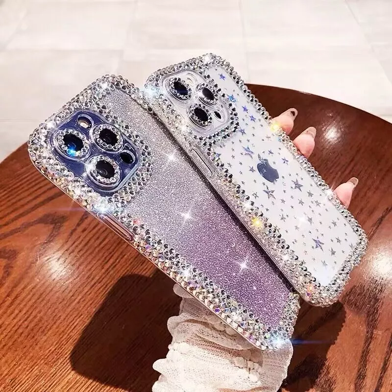 For iPhone 12 12 Pro Case Diamond Painting Rhinestone TPU Phone Back Cover