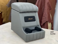 LUCARI GREY FLUTED ARM REST CUBBY BOX+ MARSHALL SPEAKER FITS LAND ROVER DEFENDER