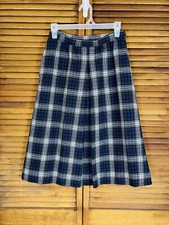 Pendleton Wool Skirt Lined Tartan Plaid One Pleat Front Aline VINTAGE SZ 8 26x27