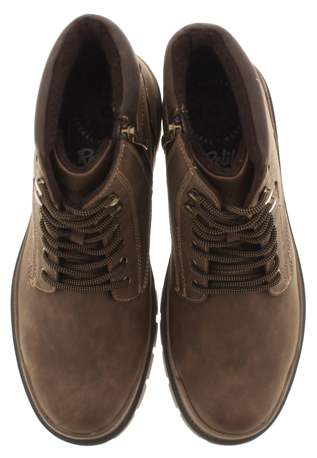 Relife Mens Smart Boots Raid Lace Up Side Zip brown UK Size eBay