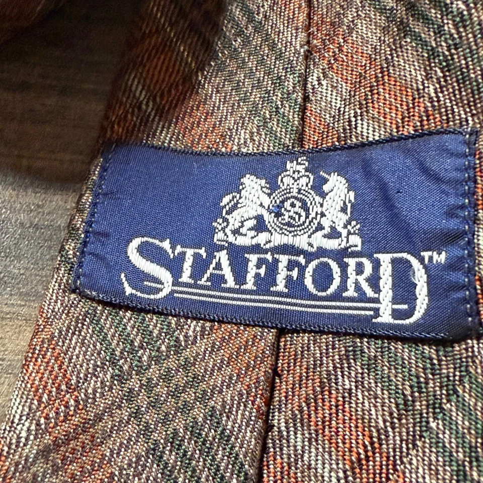 Stafford клетку галстук коричневый зеленый сплетенный классический бизнес карьера - Изображение 4 из 4