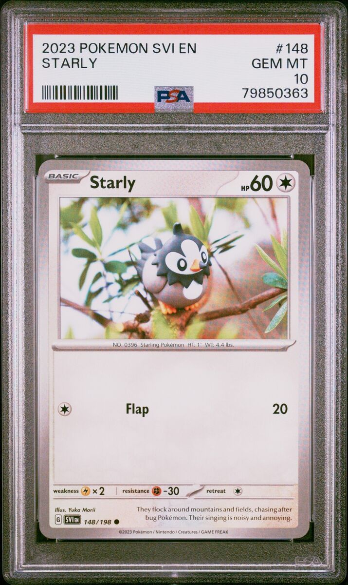 Psa 10 - Pokemon Svi En-Scarlet & Violet 148 Starly - Yuka Psa 10 - Pokemon Svi En-Scarlet & Violet 148 Starly - Yuka