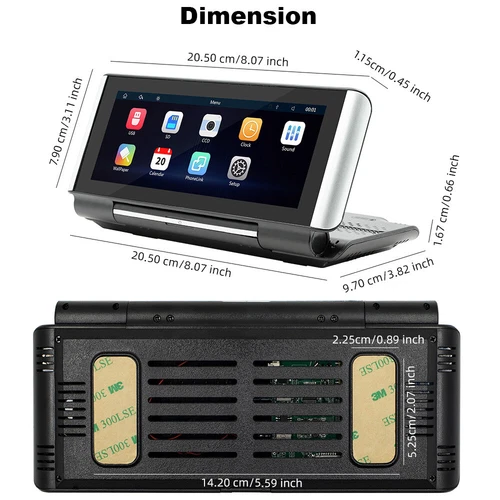 Radio portátil inalámbrica Apple Carplay estéreo para automóvil Android automático con pantalla táctil de 6,8" - Imagen 9 de 10