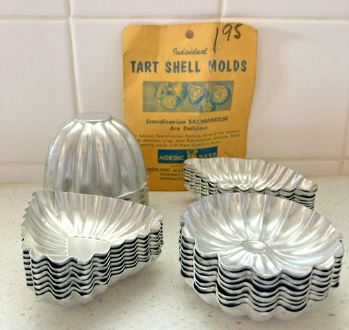 Vtg Tart Shell Molds 4 Shapes (31 Total) Scandinavian Sandbakkelse ...