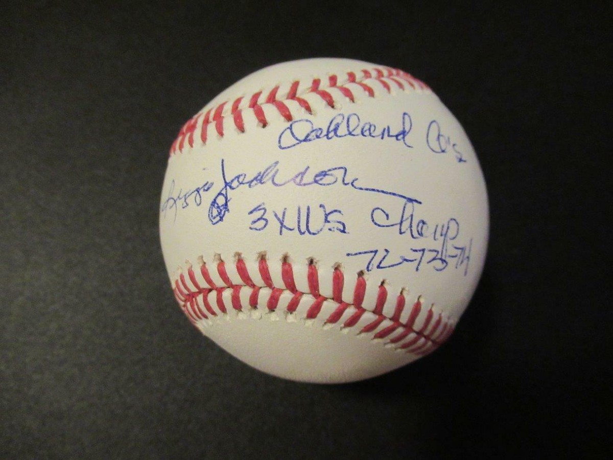 Reggie Jackson (Multi. Inscrip.) Signed Baseball Autograph Auto