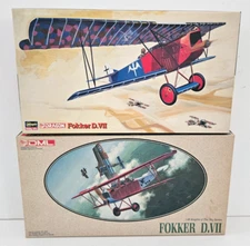2X LOT 1/48 HASEGAWA + DRAGON DML FOKKER D.VII NEW PE WWI BIPLANE MODEL KITS