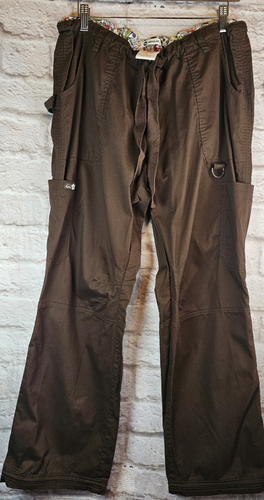 NWOT Koi Classic Scrub Pants Lindsey 701 Women XL Reg 7 Pockets Cargo Brown