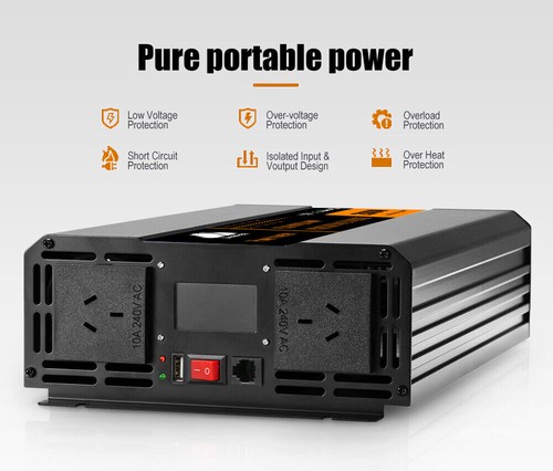 CloudPath Pure Sine Wave Power Inverter 12V to 240V 3000W/6000W Camping Car - Picture 7 of 12