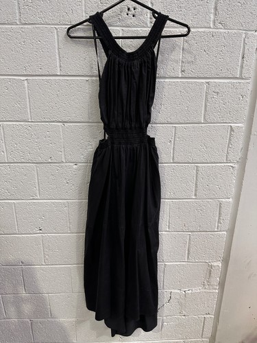 CAMILLA AND MARC Pollina Cotton Black Midi Day Dress Size 14 AU - Picture 4 of 8