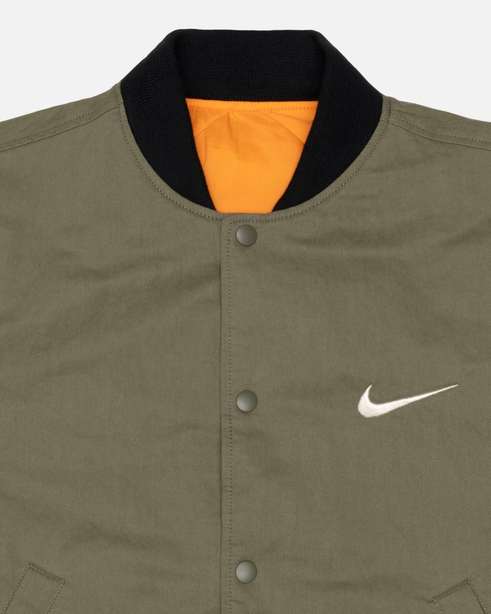 Stussy X Nike Reversible Varsity Jacket 2colors Black Olive Stussy X Nike Reversible Varsity Jacket 2colors Black Olive