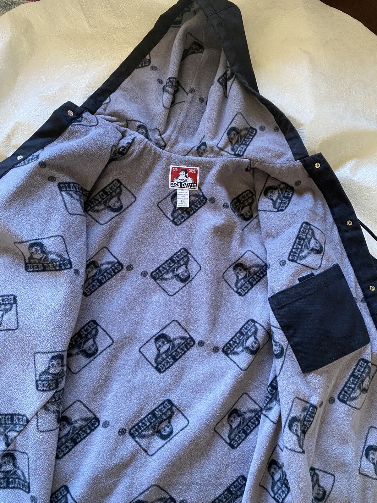 Ben Davis Union Made Snap Front Blanket Lined Canvas Work Chore Jacket 2XL