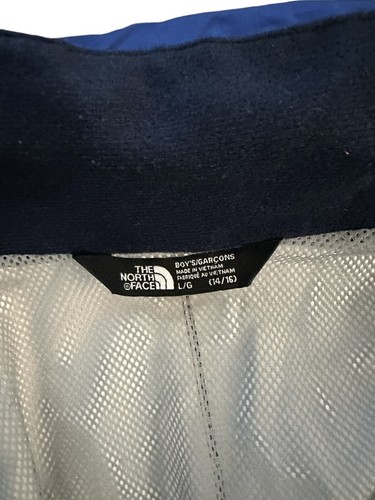 The North Face Jacket Boy's Blue Nylon Hooded Wind Breaker Large 14/16 EUC Lined - Picture 6 of 10