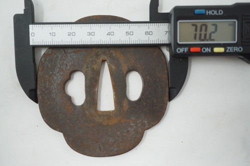 Japanese Tsuba Iron Sword Guard for Wakizashi or Katana Sword from Japan 0204F28 - Picture 4 of 6