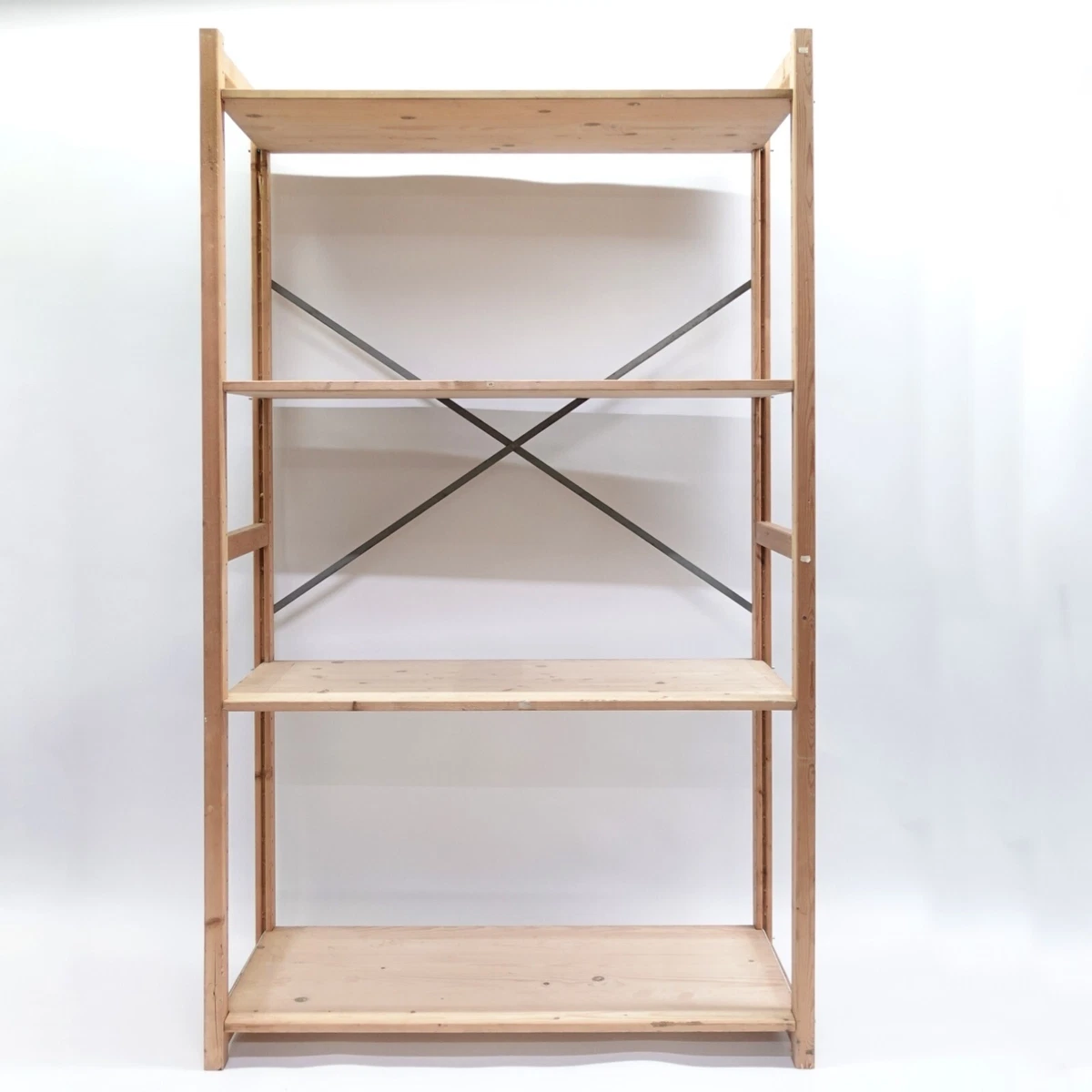 Shelving System 4 Height Adjustable Shelves Wood FLAT PACK STRONG