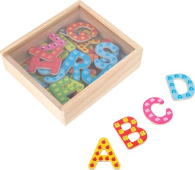 Buchstaben für die Tafel Holzkiste ABC Kinder Holz Spielzeug
