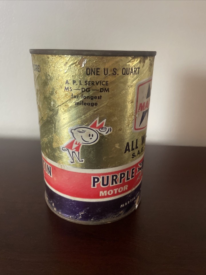 Martin All Weather Motor Oil 1 Quart Can Blue Island Illinois eBay