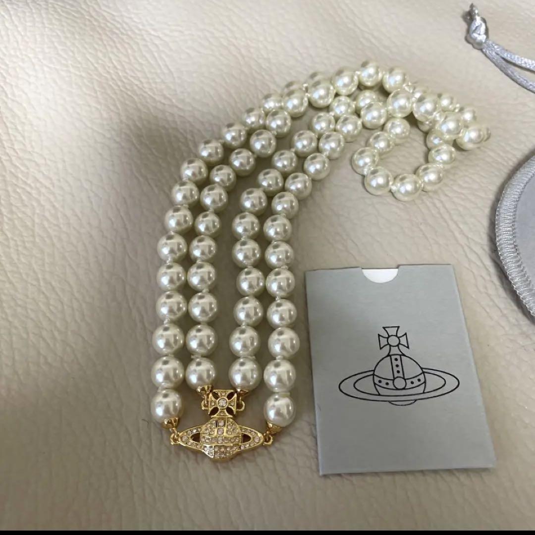 アクセサリーその他 Vivienne Westwood Choker Graziella with synthetic pearls Vivienne Westwood Necklace GRAZIELLA pearl choker gold IN